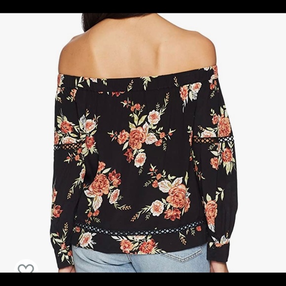 MINKPINK Women's WallFlower Floral Print Off Shoulder Top Size XS - Picture 3 of 3